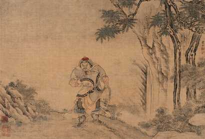 顾见龙 人物 镜心